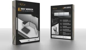 3-Way Trifold Mirror with LED Lights – Self-Cut Barber Mirror for Hair Cutting, Makeup, Braiding & Hairstyling – 360° Adjustable Hanging Mirror for Men & Women