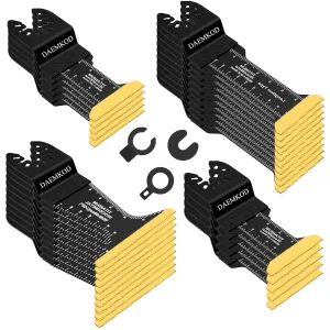 30 Pack Titanium Oscillating Tool Blades Metal Cutting, Professional Saw Blades for Soft Metal Nails Hard Material and Wood Plastic, Multi Tool Blades Kits Fit Dewalt Bosch Ryobi Milwaukee