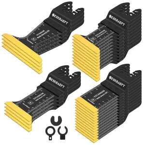 30 PCS Oscillating Tool Blade, Universal Titanium Multi Tool Blades for Metal Nails Wood Plastic and Hard Material, Oscillating Saw Blades Fit Dewalt Milwaukee Ryobi Rockwell Fein
