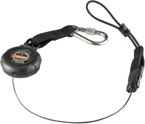 3001 Standard Black Retractable Single Carabiner w/loop end - 2lb