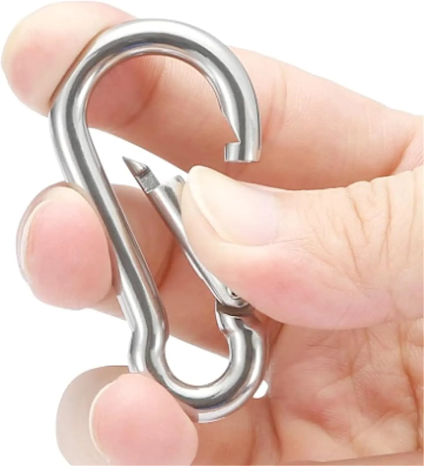 304 Stainless Steel Spring Hook Safety Buckle Climbing Rope Climbing Hook Trampoline Connection Ring Easy Installation