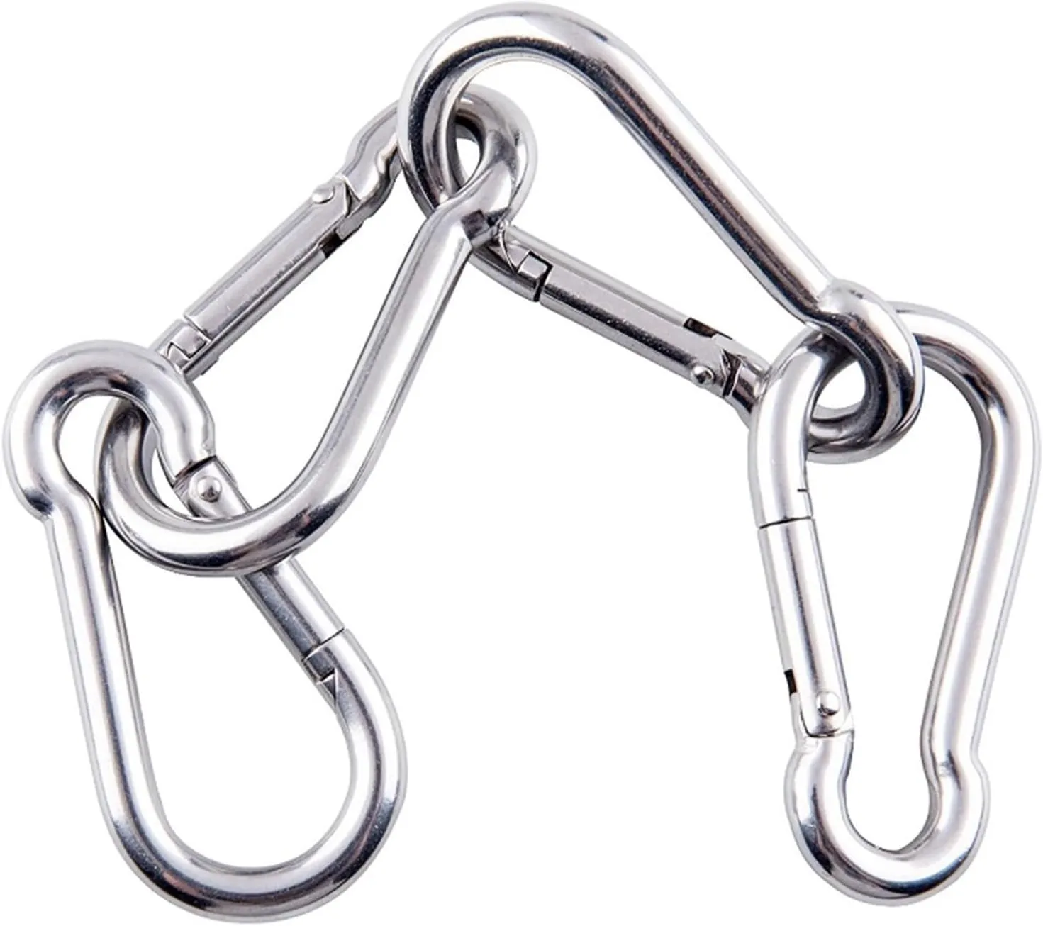 304 Stainless Steel Spring Hook Safety Buckle Climbing Rope Climbing Hook Trampoline Connection Ring Easy Installation