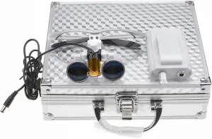 3.5X-420mm Loupes Binocular Magnifier Loupe with 3W LED Spot Filter Headlamp (Silver)