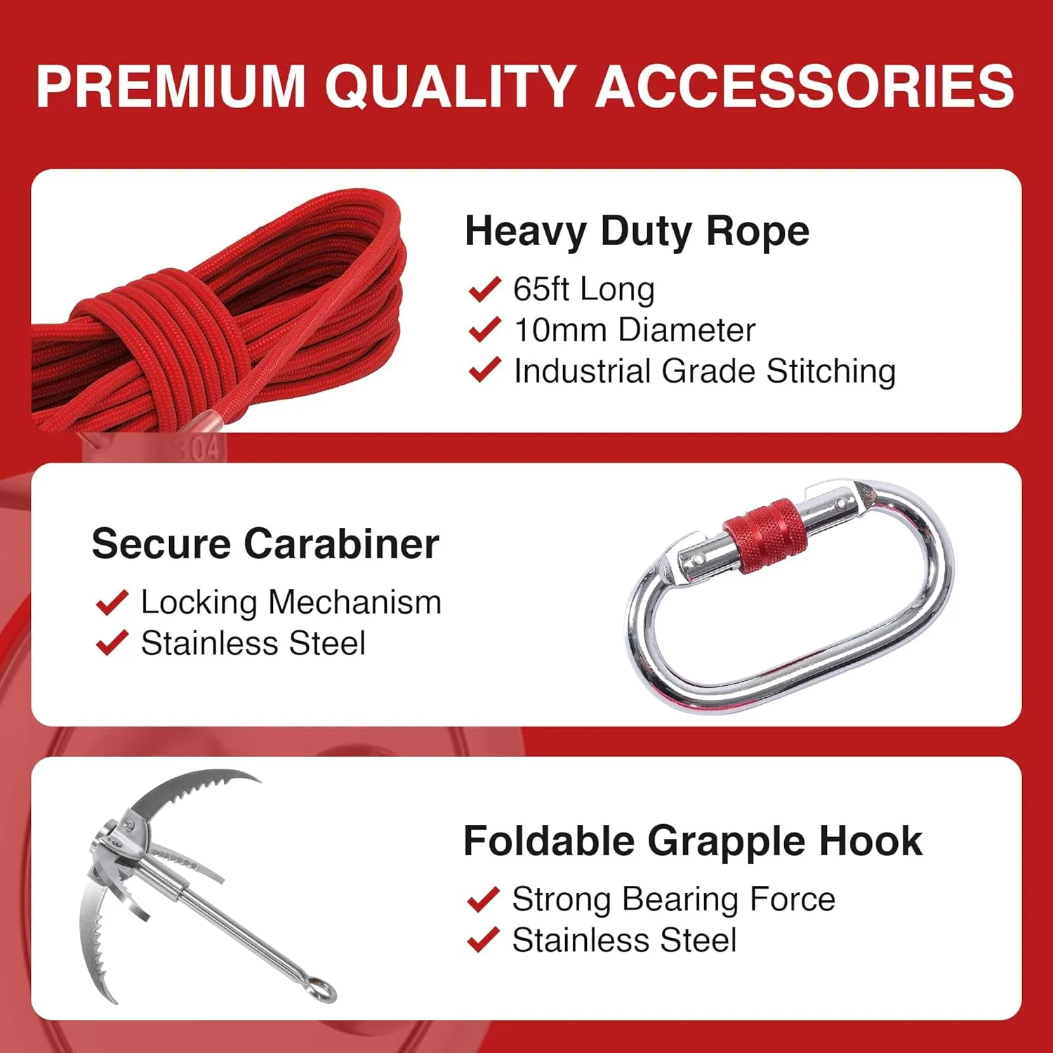 3600LB’s Complete Magnet Fishing Kit | Double Sided Fishing Magnet Kit with Case | Includes Strong Neodymium N52 Magnets, Durable 65ft Rope, Carabiner, Gloves, Grappling Hook & Carry Case