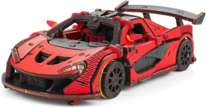 3D Wooden Puzzle for Adults, 3D Jigsaw Puzzle Racing Drift Car Wooden Model Building Kit, 237PCS Mechanical Sports Car DIY Assembly Building Kit Craft Toy Gift, KIT Version
