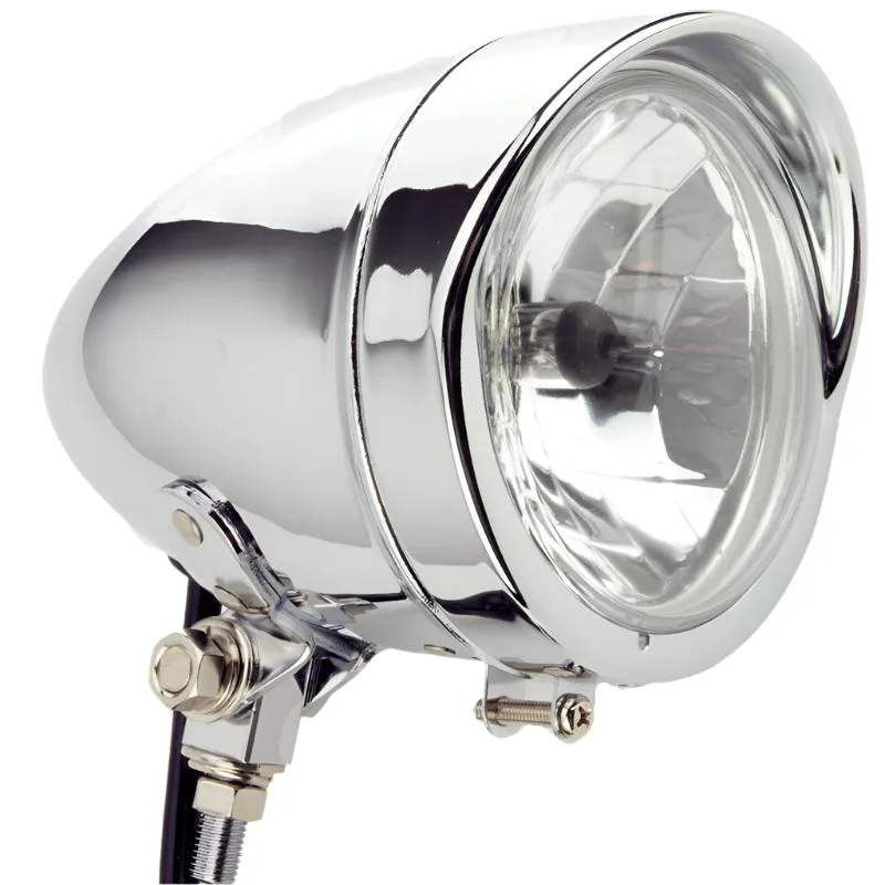 4 1/2" Chrome Torpedo Headlamp