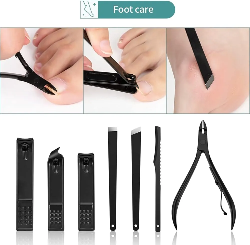 4-23 Pcs Professional Nail Cutter Pedicure Scissors Set Stainless Steel Eagle Hook Portable Manicure Nail Clipper Tool Set (Color : Mauve)