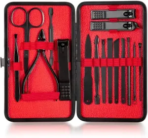 4-23 Pcs Professional Nail Cutter Pedicure Scissors Set Stainless Steel Eagle Hook Portable Manicure Nail Clipper Tool Set (Color : Mauve)