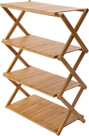 4 Tier Large Capacity Picnic Table, Portable Foldable Camping Rack, Tool Storage Rack Organizer Shelf, Maximum Load Capacity 33 lbs per Tier, for Indoor and Outdoor Kitchen Picnic RV Grill