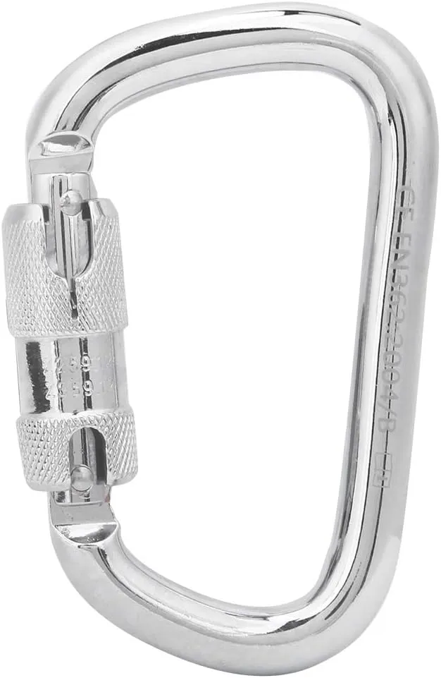 40Cr Steel D Shaped Hanging Buckle Carabiner Clip High Strength Automatic Locking for Outdoor Climbing Safety Accessory 45KN Load Capacity 283g Weight 74x113.5x27mm Size
