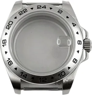 40mm NH34 NH35 NH36 NH38 NH70 NH72 Sapphire Glass Watch Case 24 Hours Fixed Bezel Solid Steel ETA2824 PT5000 Case Screw Crown