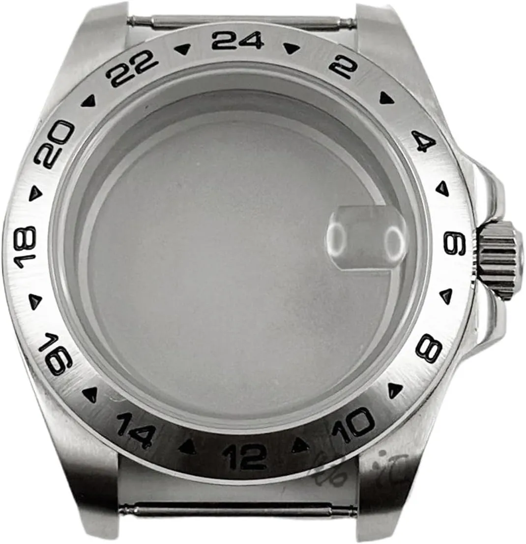 40mm NH34 NH35 NH36 NH38 NH70 NH72 Sapphire Glass Watch Case 24 Hours Fixed Bezel Solid Steel ETA2824 PT5000 Case Screw Crown