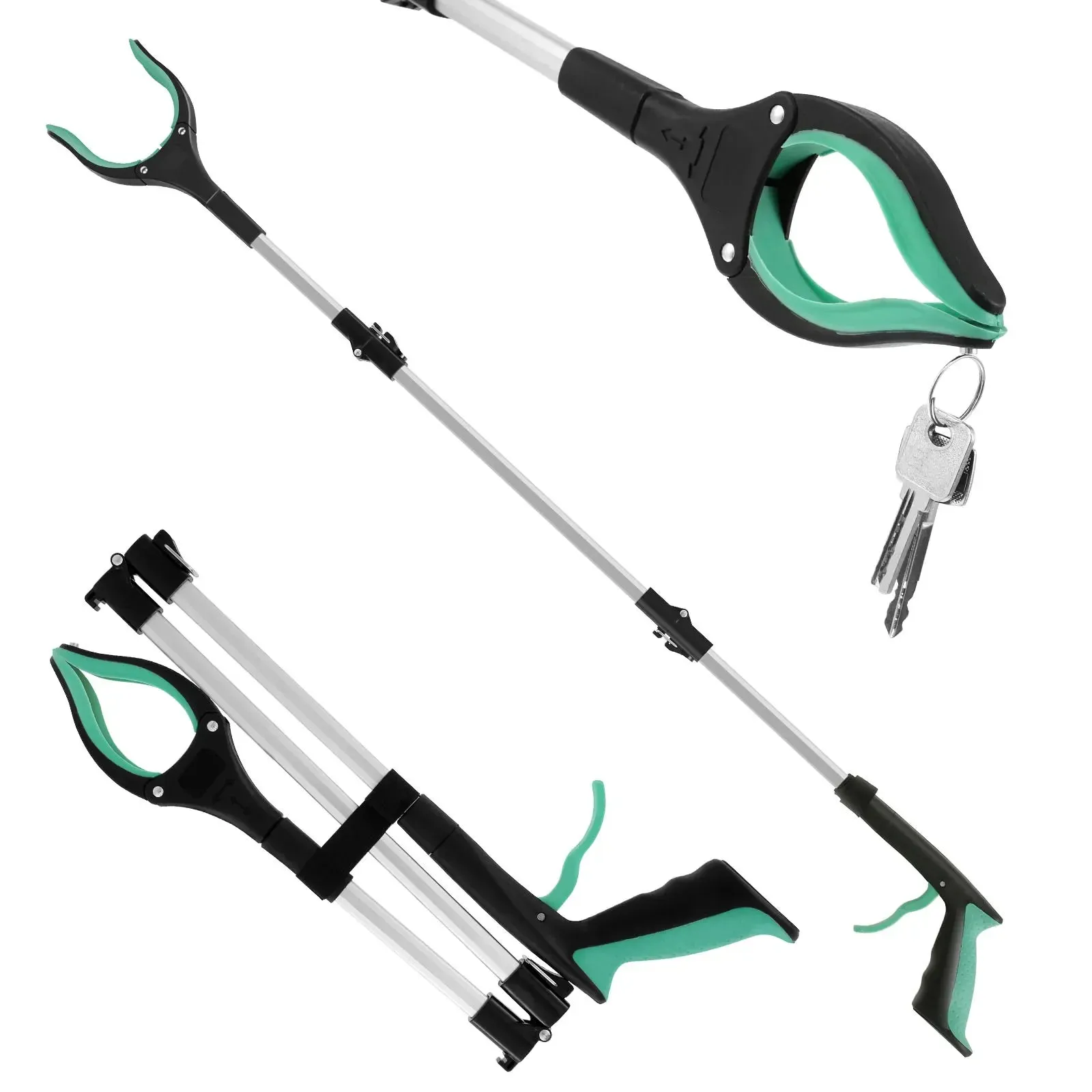 43" Upgraded Foldable Grabber Tool with Magnetic 360° Swivel Clip for Elderly