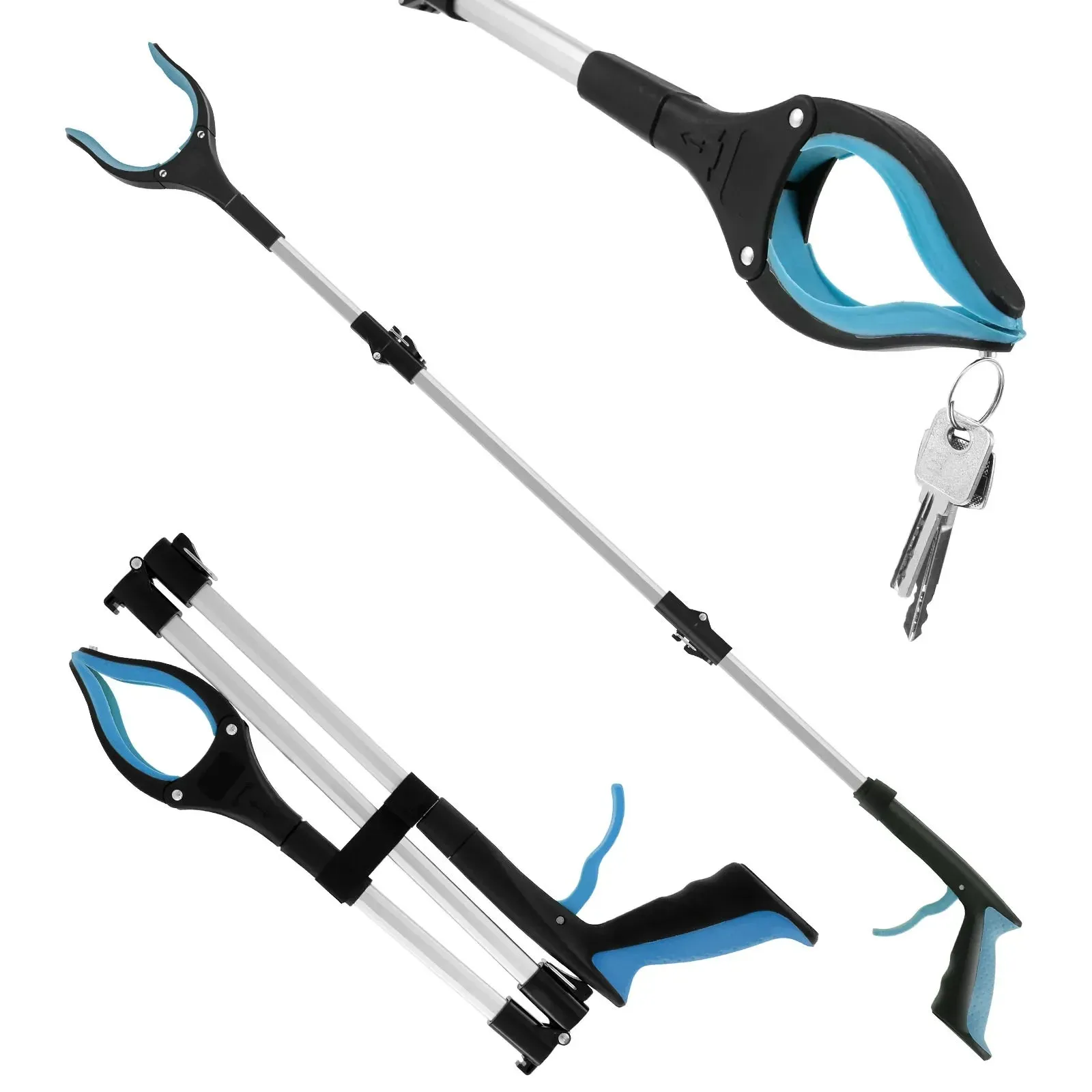 43" Upgraded Foldable Grabber Tool with Magnetic 360° Swivel Clip for Elderly