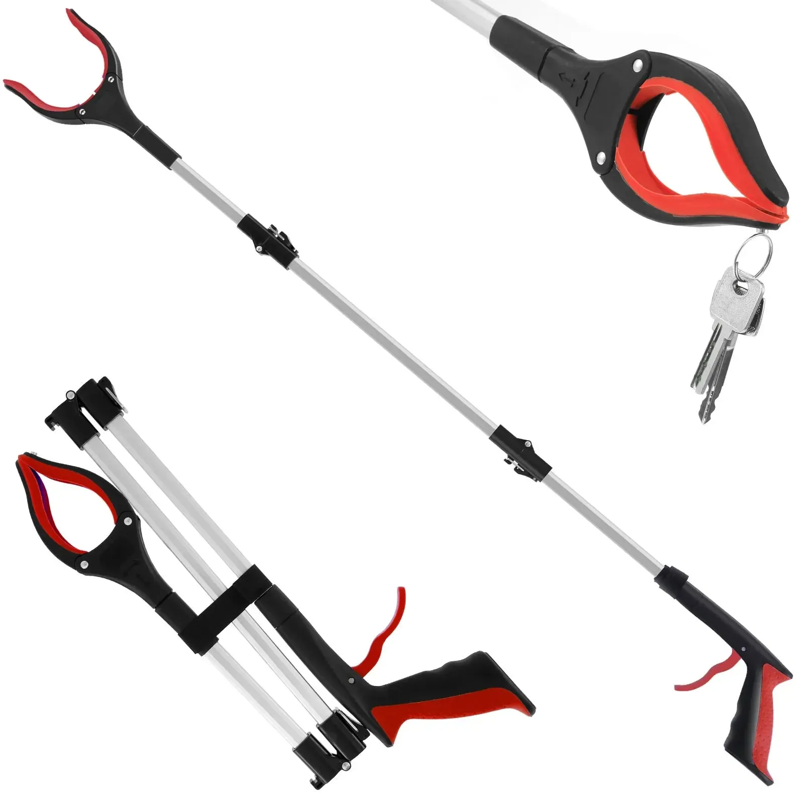 43" Upgraded Foldable Grabber Tool with Magnetic 360° Swivel Clip for Elderly