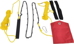 48 Inch Tree, Limb Hand Rope Chain Saw 63 Teeth Comfortable High Saws Handle Hardness Folding Pocket Chainsaw for Pruning