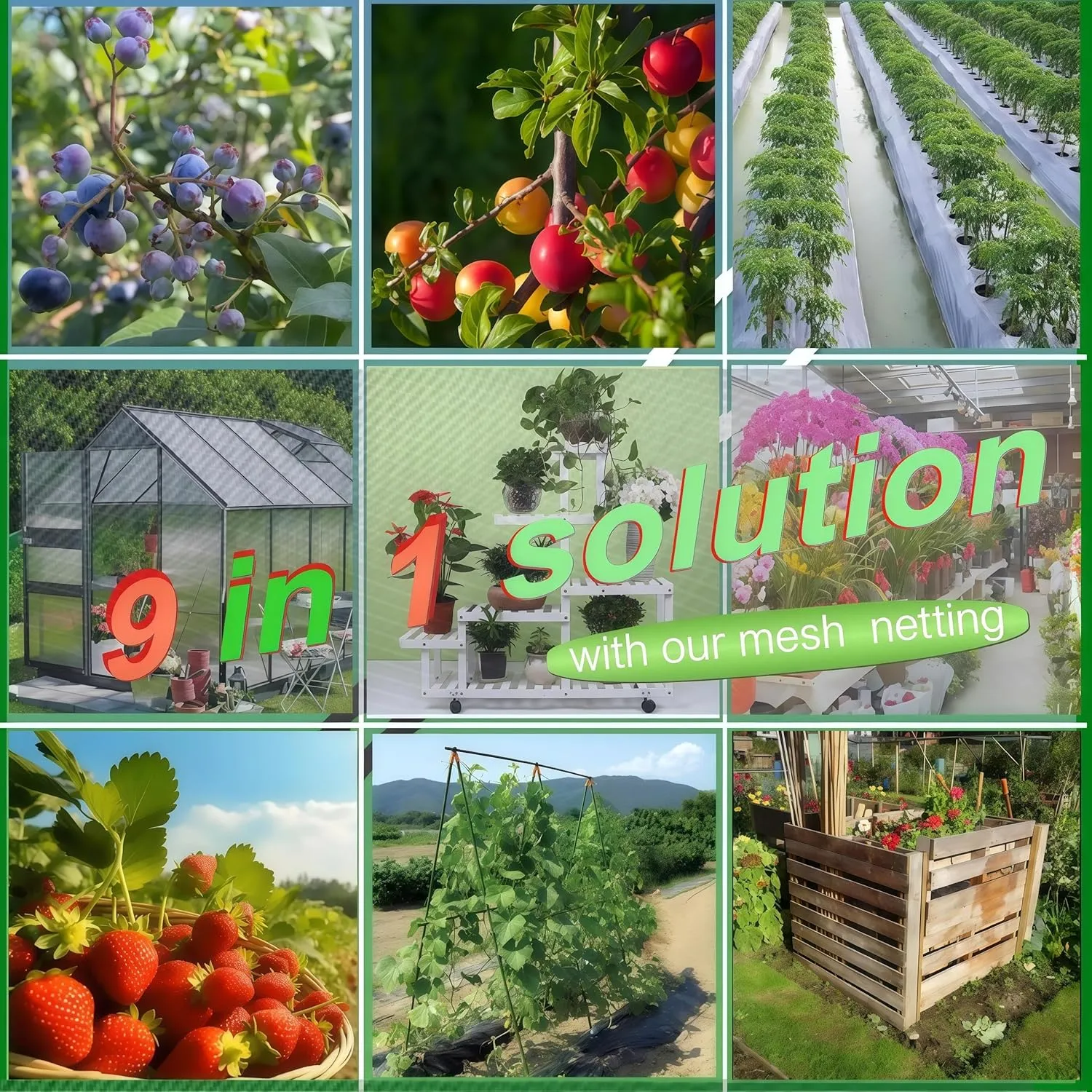 4Pcs 5.3x6ft Durable Garden Mesh Netting, Pest Barrier & Bird Net for Protect Fruit Tree Blueberry Bush, Reusable Insect Bag with Drawstring, Anti Animal Plant Cover from Deer,Squirrels