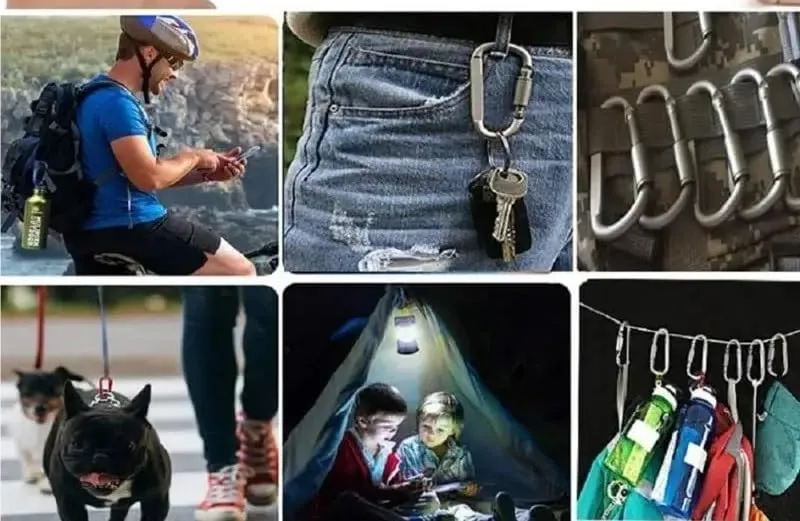 4Pcs Carabiner Set Key Chain Aluminum Alloy Outdoor Camping Survival Carabiner