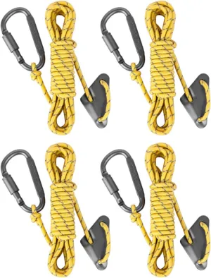 4Pcs Reflective Tent Guy Rope Outdoor Tent Guide Rope with Locking Carabiner Clip Winds Line for Awning Camping Enduring