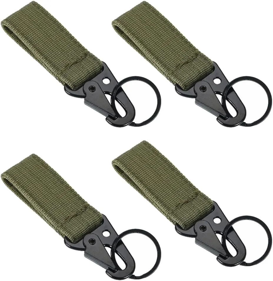 4pcs Tactical Nylon Webbing Buckle Carabiner Molle/PALS Belt Clip Key Buckle, Suitable for Tactical Vests, Tactical Backpacks, etc