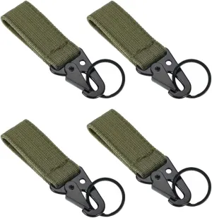 4pcs Tactical Nylon Webbing Buckle Carabiner Molle/PALS Belt Clip Key Buckle, Suitable for Tactical Vests, Tactical Backpacks, etc