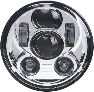 5-3/4 5.75 Inch LED Motorcycle Headlight Compatible with Harley Davidson Sportster Dyna Street Bob Low Rider Wide Glide Iron 883 1200 Softail Triple Headlamp