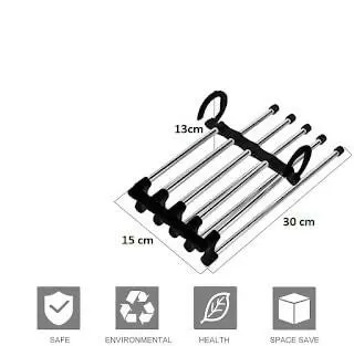 5-in-1 Space-Saving Hanger for Organize Clothes, Pants, Ties & Belts