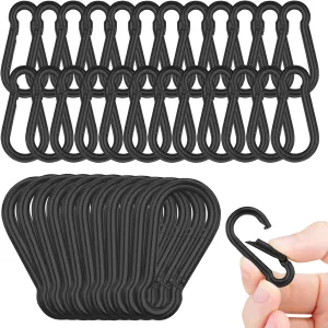 50PCS 3" Black Spring Snap Hook, Heavy Duty Spring Snap Carabiner Clip for Swing and Gym, 500lbs Capacity Quick Links Carabiner Clips for Hammock, Camping, Hiking, Water Bottle & Backpack