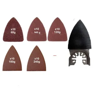 51 Finger Sanding Mini Kit Quick Release Universal Fit Multi Tool Oscillating Multitool Saw Blade for Craftsman 20v Bolt-on Mm20 Rockwell 12v Universal Fit Porter Cable Tool Free Quick Release