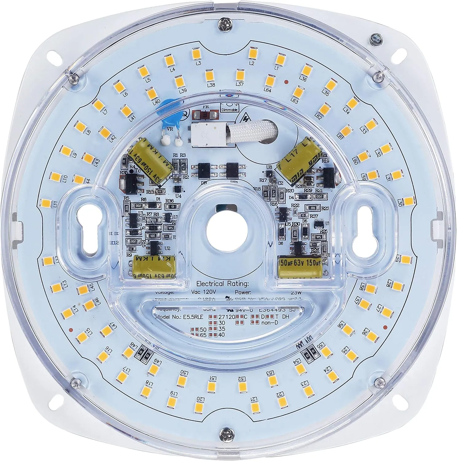5.5" PCB Size 400K Dimmable LED Engine - 6.73" Overall Size, 23W 1700LM 120V CRI90, Retrofit Light Kit for Ceiling Flush, Fan, Pendant, Lantern, Garden Light, UL/ES/JA8