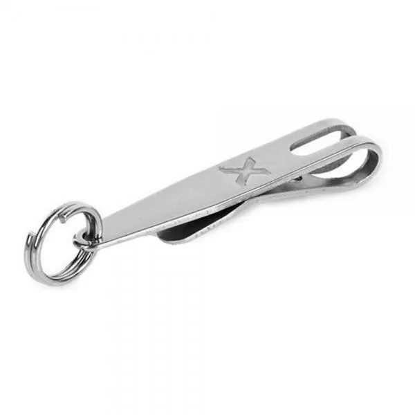 5pcs Outdoor Multifunctional Stainless Steel Clips with Keyring Silver (5 PCS)