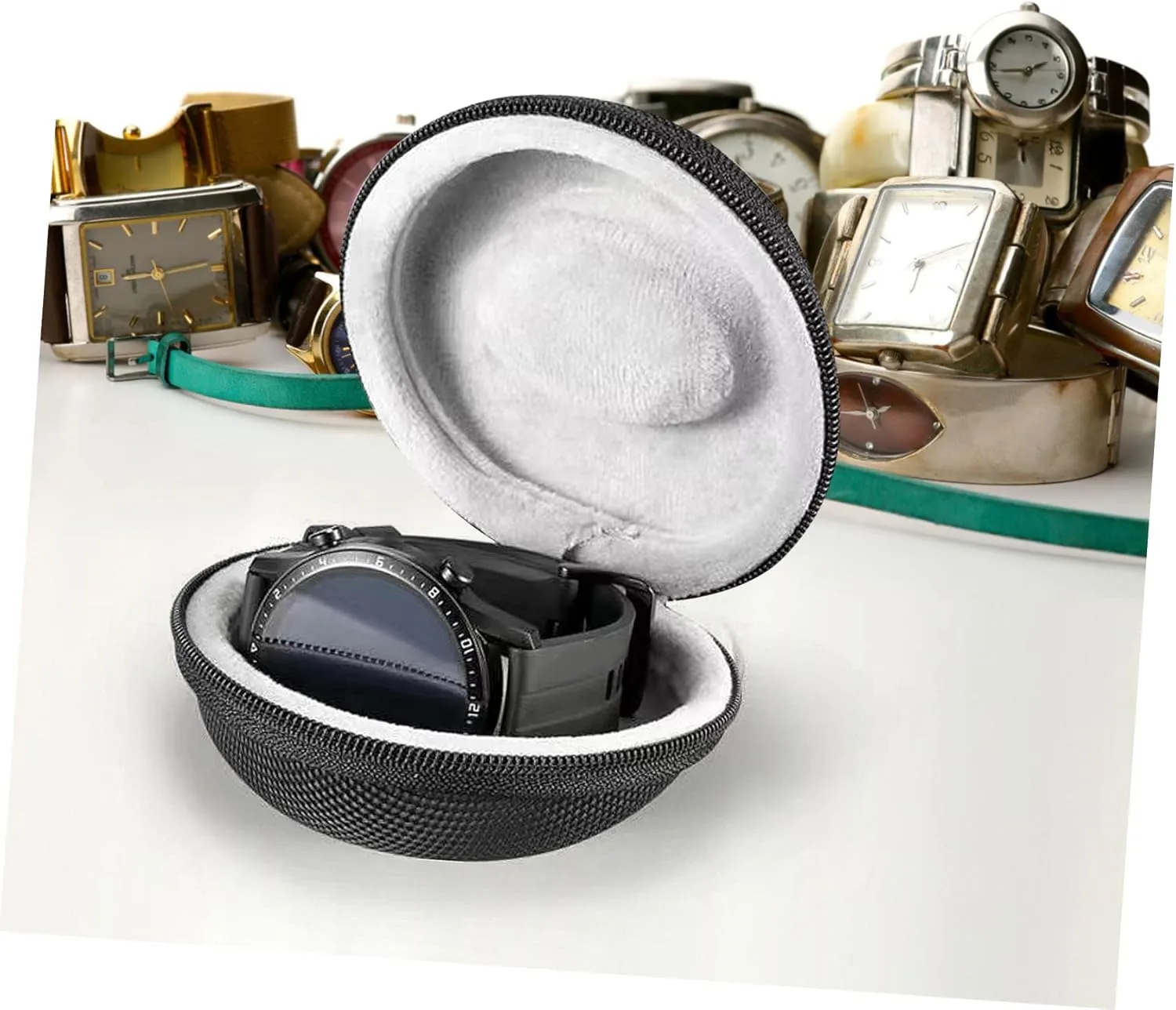 5pcs Smartwatch Case for Travel Protective Wristwatch Box Shockproof Watch Travel Case Zipper Watch Holder