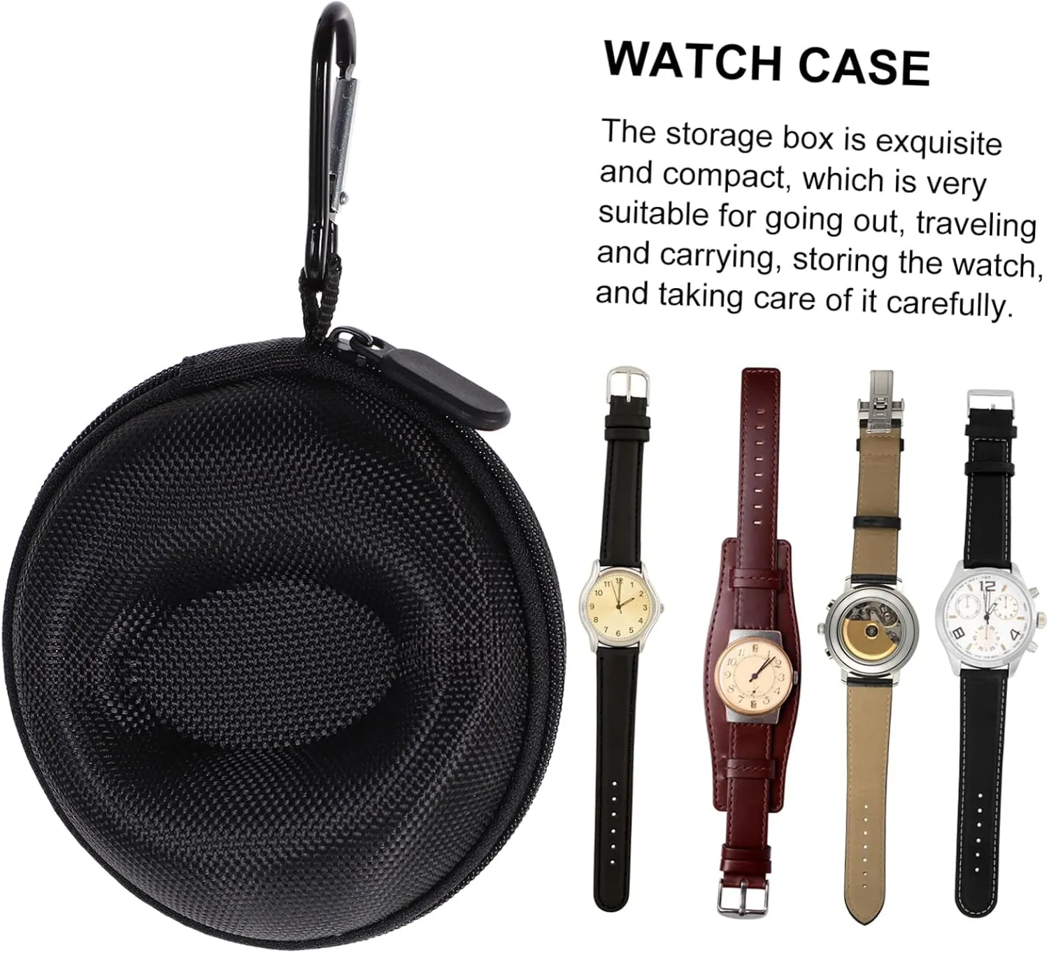 5pcs Smartwatch Case for Travel Protective Wristwatch Box Shockproof Watch Travel Case Zipper Watch Holder
