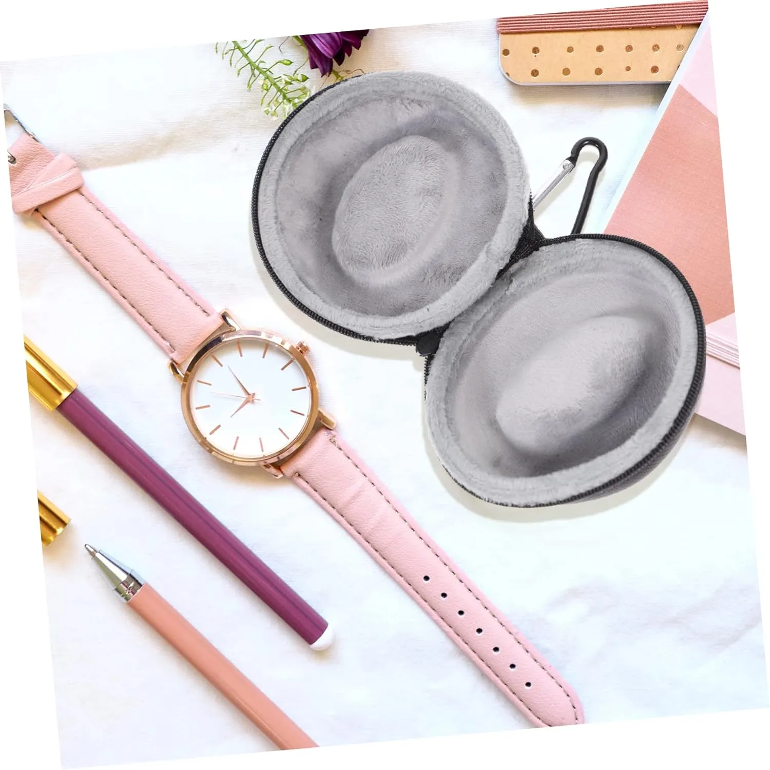 5pcs Smartwatch Case for Travel Protective Wristwatch Box Shockproof Watch Travel Case Zipper Watch Holder