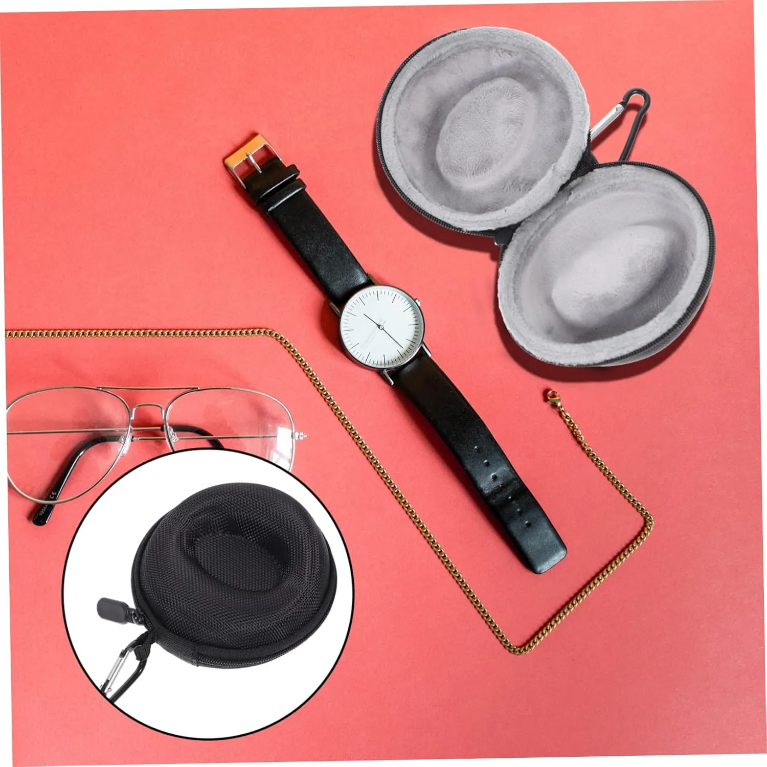 5pcs Smartwatch Case for Travel Protective Wristwatch Box Shockproof Watch Travel Case Zipper Watch Holder