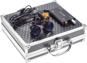 5W LED Headlamp with Filter   2.5X 420 Binocular Loupes Magnifying Glasses Aluminum Box (Black)