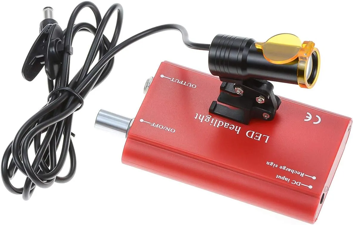 5W Portable LED Headlight Clip On LED Light Plug-in Clip Headlamp with Latest Type Carry On Battery (Red)