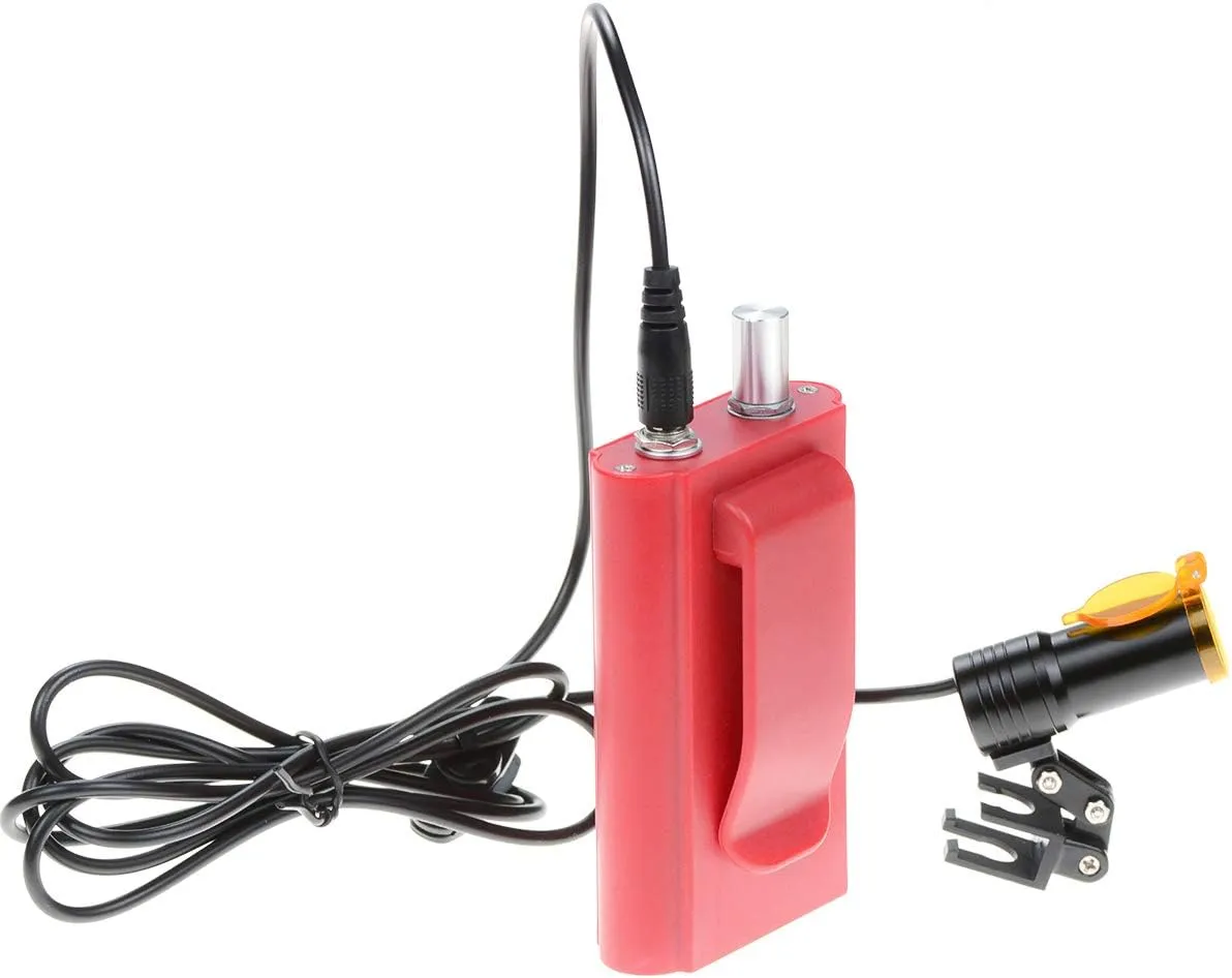 5W Portable LED Headlight Clip On LED Light Plug-in Clip Headlamp with Latest Type Carry On Battery (Red)