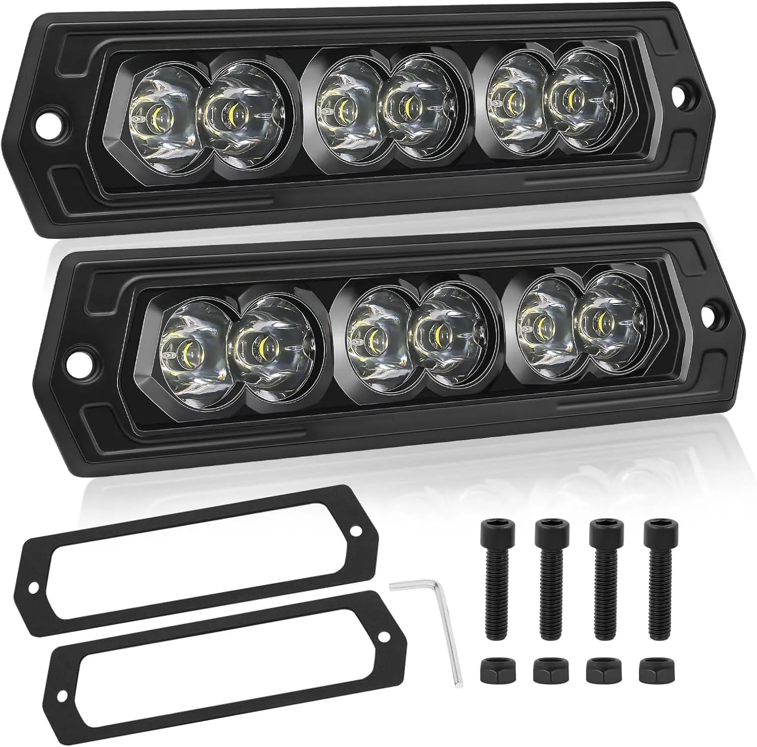7 Inch Flush Mount LED Pods, 2PCS 60W CREE LED Flush Mount Pod Lights Spot Beam Off Road Driving Lighting Reverse Backup Lighting Work Lights for Truck SUV 4x4 UTV ATV Tractor Boat