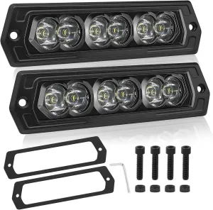 7 Inch Flush Mount LED Pods, 2PCS 60W CREE LED Flush Mount Pod Lights Spot Beam Off Road Driving Lighting Reverse Backup Lighting Work Lights for Truck SUV 4x4 UTV ATV Tractor Boat