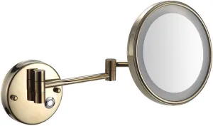 8 inch LED Light Wall Mount Vanity Makeup Mirrors Double Sided Touch Base Switch Magnifying Bathroom Shaving Adjustable Arms Cosmetic Mirror