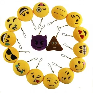 8cm Cute Individuality Emoji Expression Keyring Plush Key Chain #02