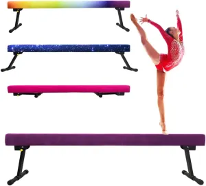 8FT Adjustable&Foldable Gymnastics Balance Beam,Home Gym Equipment,Easy Assembling and Storage,No Tool Require,for Kids Children Girls Training