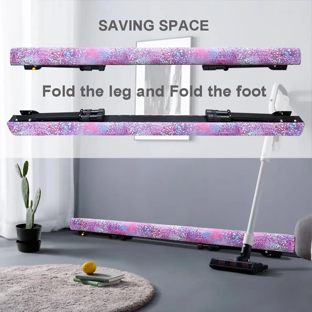8ft Ultrasimple Adjustable&Foldable Balance Beam,High-Low Floor Beam Suede Gymnastics Equipment,No Tool Require, Gymnastics Beam for Training&Professional HomeTraining