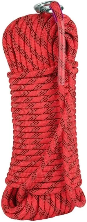 8mm Escape Rope Outdoor Static Rescue Rope, Escape Rope, Ice Climbing Equipment, Fire Safety Rescue Rope 10~200M (Color : Red, Size : 8mm x 110m)