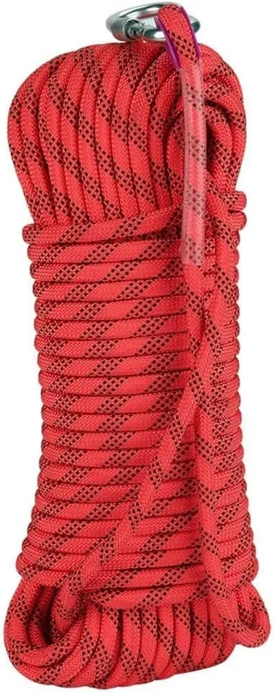 8mm Escape Rope Outdoor Static Rescue Rope, Escape Rope, Ice Climbing Equipment, Fire Safety Rescue Rope 10~200M (Color : Red, Size : 8mm x 110m)