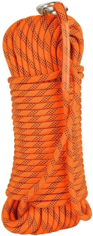 8mm Indoor Outdoor Escape Rope,Static Rescue Rope for Escape Rope, Ice Climbing Equipment, Fire Safety Rescue Rope (Color : Orange, Size : 8mm x 25m)