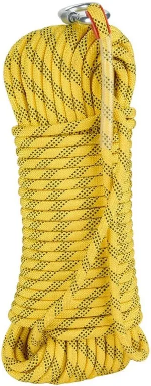 8mm Indoor Outdoor Escape Rope,Static Rescue Rope for Escape Rope, Ice Climbing Equipment, Fire Safety Rescue Rope (Color : Yellow, Size : 8mm x 140m)