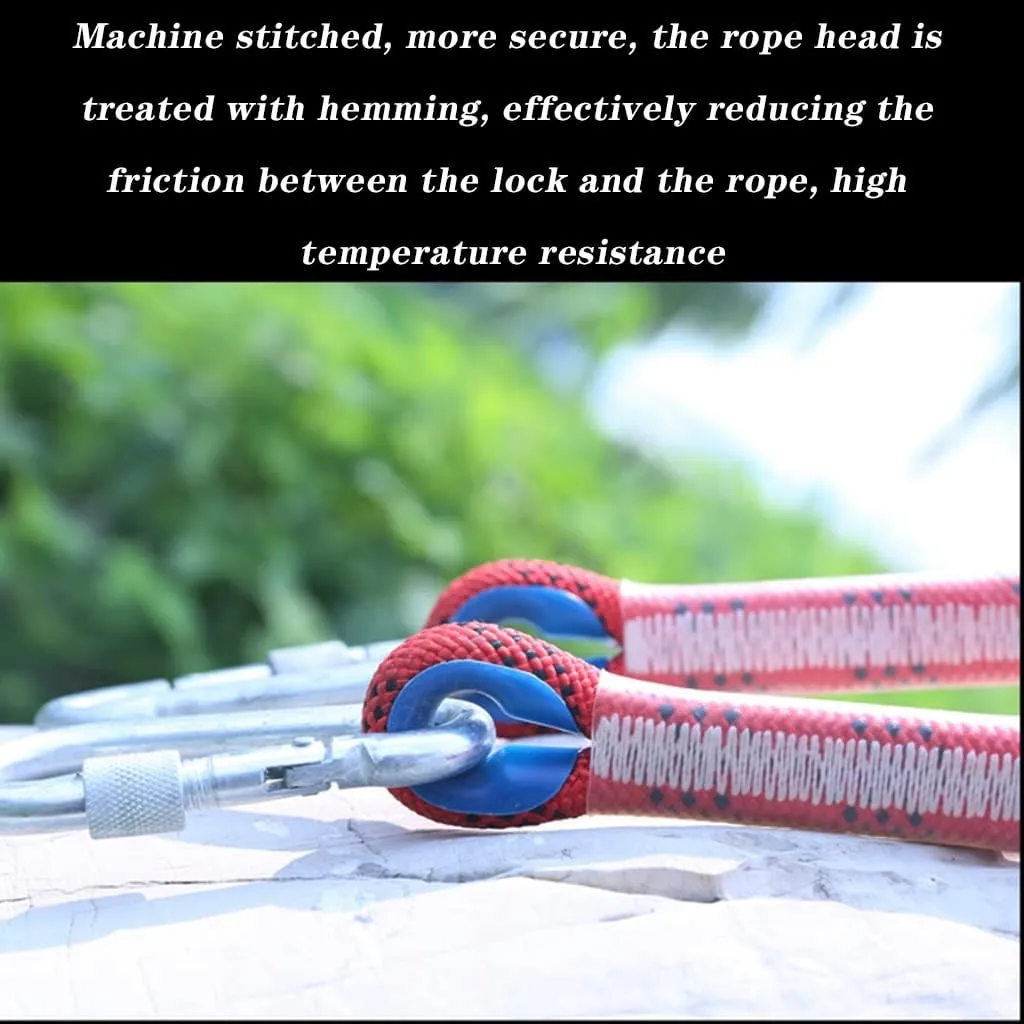 8mm Outdoor Escape Rope,Static Rescue Rope, Escape Nylon Rope, Ice Climbing Equipment Fire Rescue Parachute Rope with 2 Steel Hooks (Color : Green, Size : 8mm x 30m)