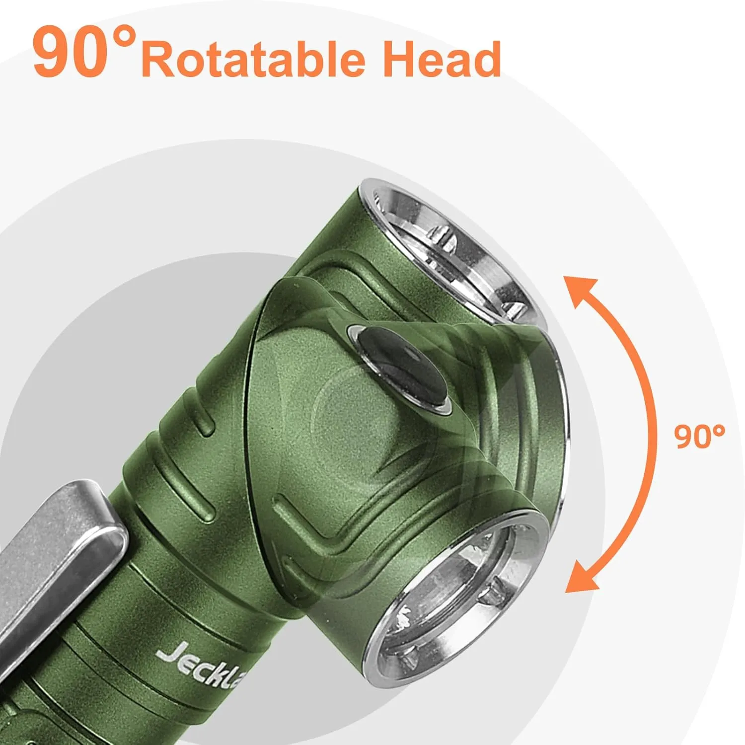 90 Degree EDC Flashlight, 1200 High Lumens Magnetic Flashlight with Clip, 6 Modes Rechargeable Led Headlamp, Pocket Tactical Flashlight for Working, Camping（Battery Included）